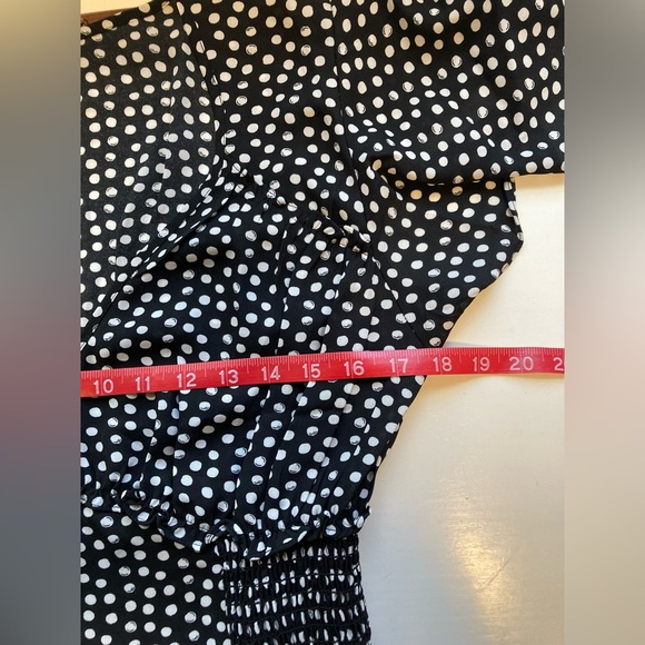 Max Studio Black/White Print Ruffled Maxi Dress w/Smocked Waist - Size Large - Picture 8 of 11